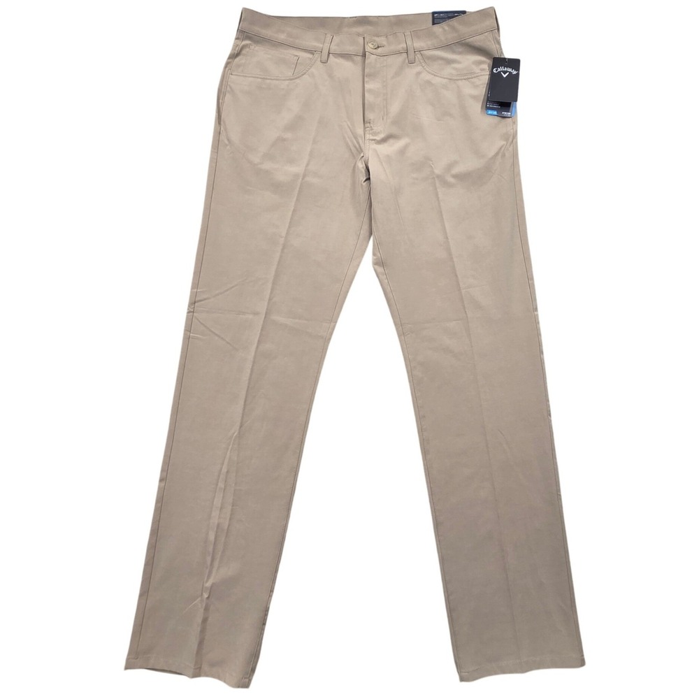 NEW Callaway EverPlay 5 Pocket Golf Pant Opti-Dri CGBFA0N1GG Khaki Mens 36x34
